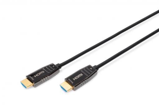 Digitus HDMI 2.1 AOC hybridní optický kabel, Typ A M/M, 30m, UHD 8K@60Hz, CE, gold, bl
