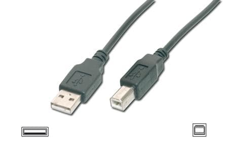Digitus USB kabel A / samec na B / samec, 2x stíněný, černý, 1,8m