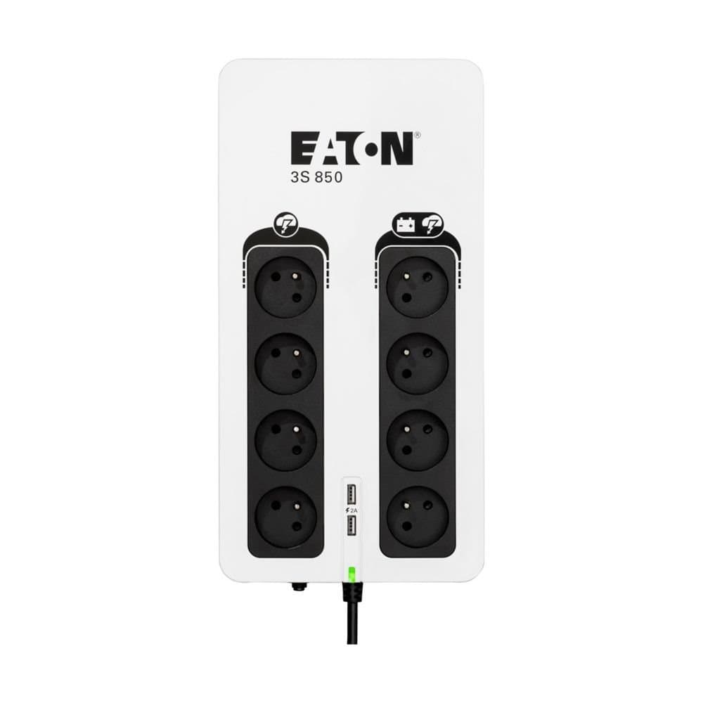 Eaton 3S 850 FR, UPS 850VA / 510W, 8 zásuvek (4 zálohované), USB, 2x USB charge