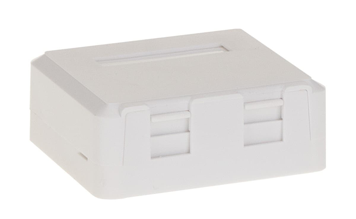 EuroLan UTP zásuvka na omítku, 2x RJ45, bílá, Cat.5e svorkovnice