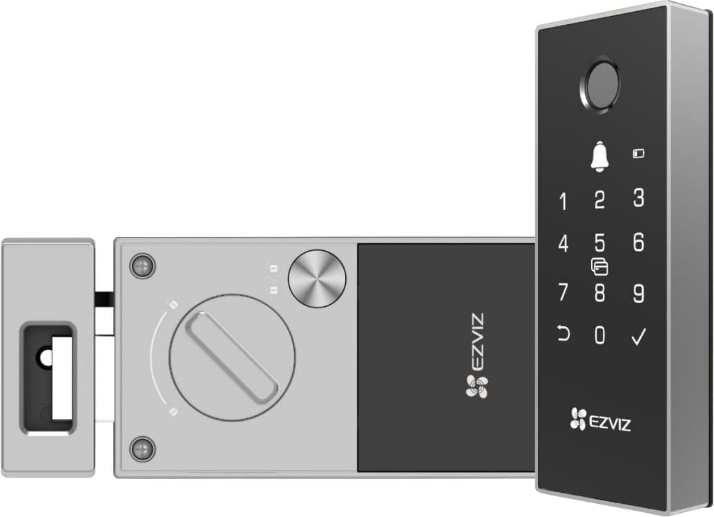 Ezviz DL03 Pro - Chytrý přídavný zámek s klávesnicí (karta / otisk / kód)