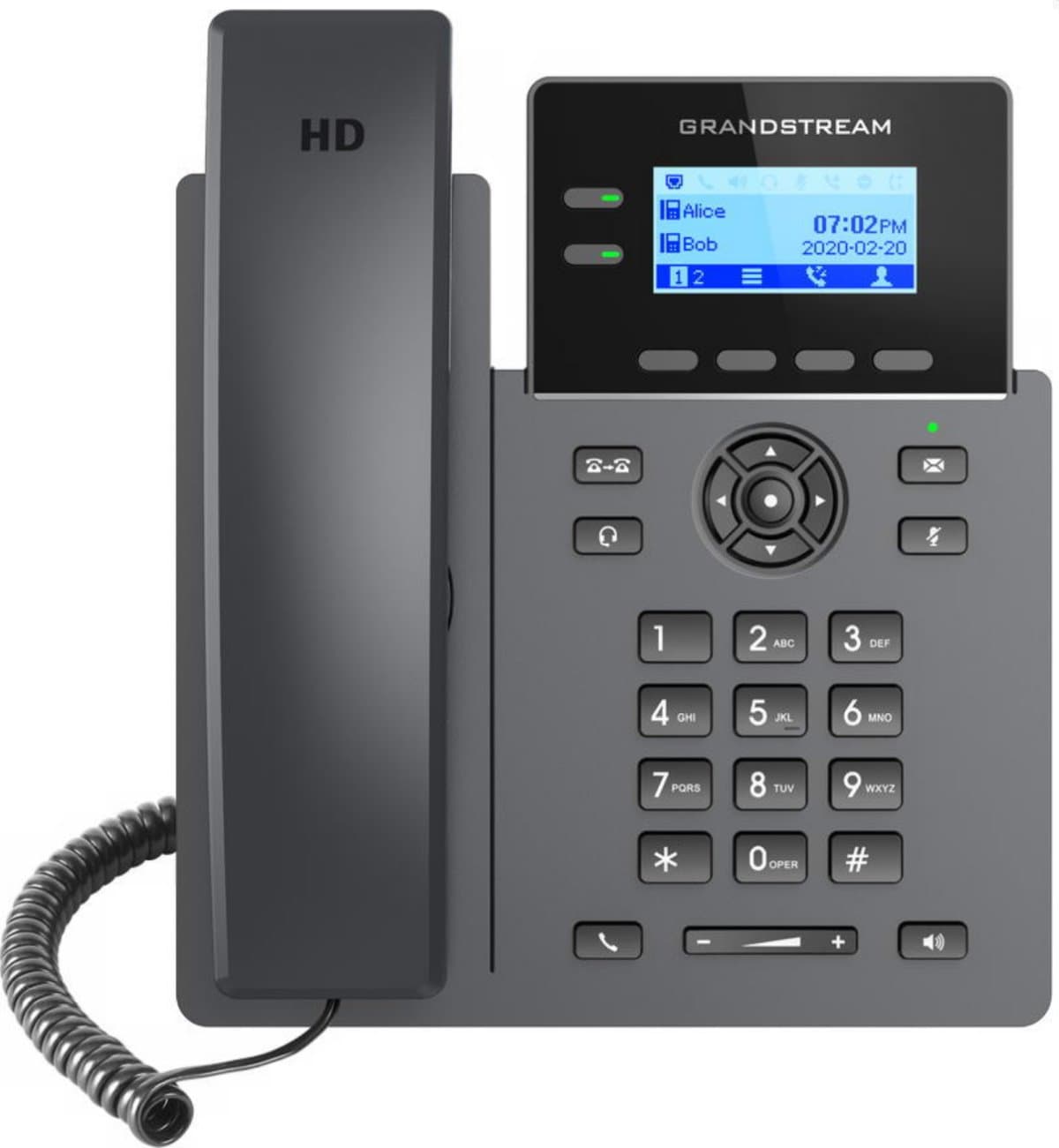 Grandstream GRP2602G SIP telefon, 2,21" LCD displej, 4x SIP účet a PoE