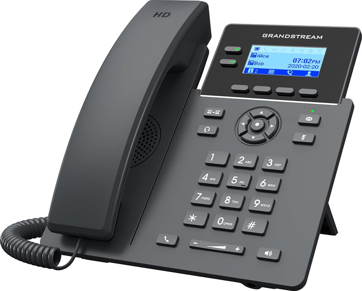 Grandstream GRP2602W SIP telefon - 2,21" displej, 4x SIP účet, 2x100Mbit port a WiFi