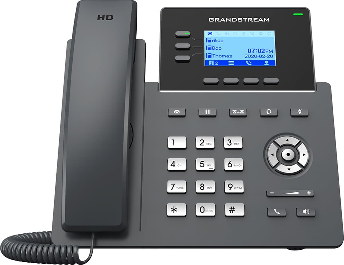 Grandstream GRP2603P SIP telefon, 2,48" LCD displej, 6x SIP účet a PoE