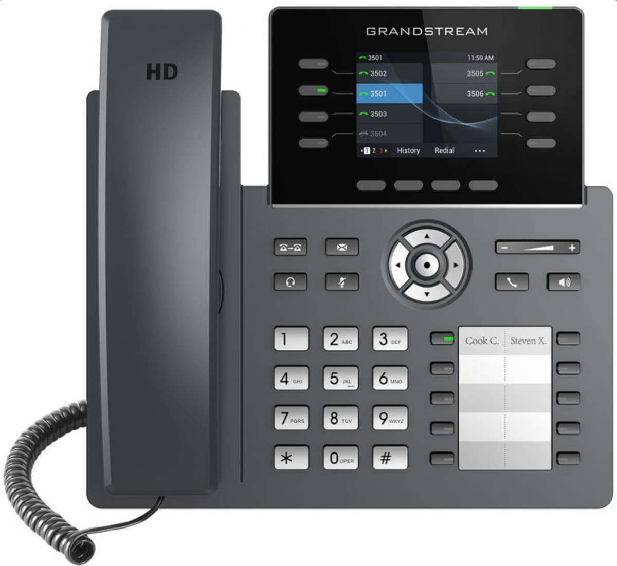 Grandstream GRP2634 SIP telefon - 2.8" TFT displej, 4x SIP účet, 2x10/100/1000Mb, WiFi a BT