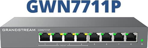 Grandstream GWN7711P Layer 2 Lite managed switch, 8 portů, 4x PoE/PoE+
