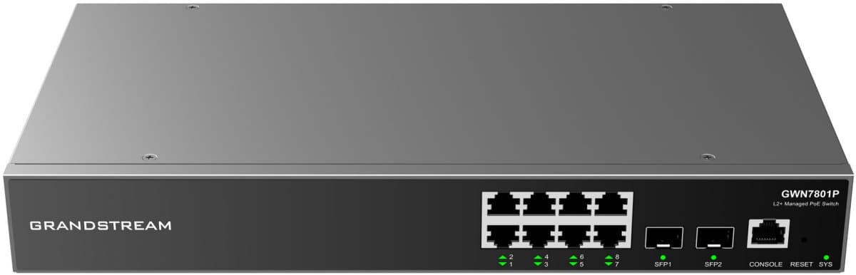 Grandstream GWN7801P Layer 2+ Managed Network PoE Switch 8 portů / 2 SFP