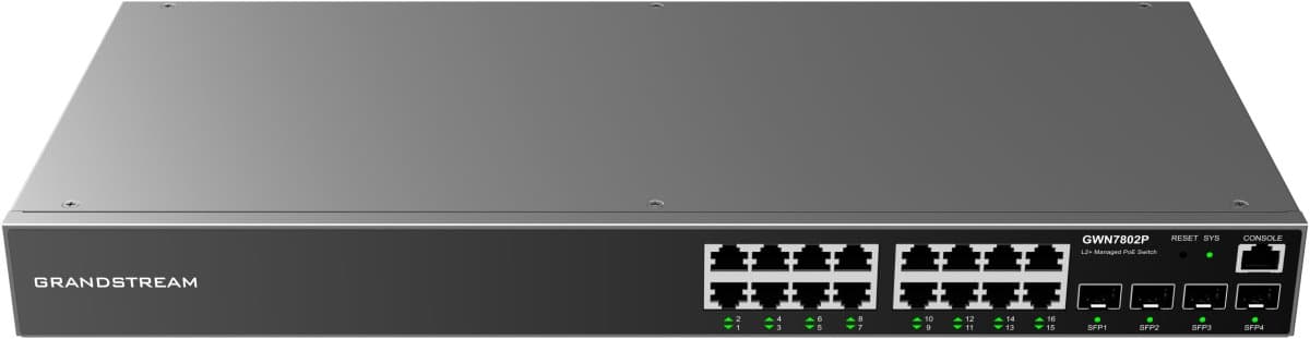 Grandstream GWN7802P Layer 2+ Managed Network PoE Switch 16 portů / 4 SFP