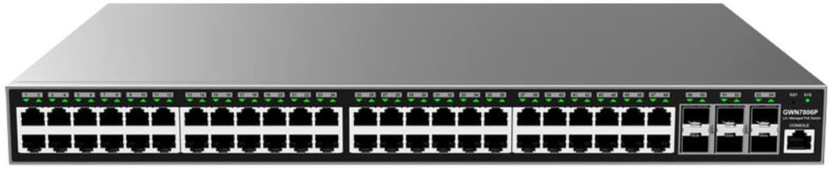 Grandstream GWN7806P Layer 2+ Managed Network PoE Switch, 48 portů / 6 SFP+