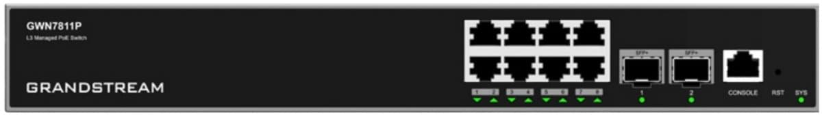 Grandstream GWN7811P Layer 3 Managed Network PoE Switch 8 portů / 2 SFP+
