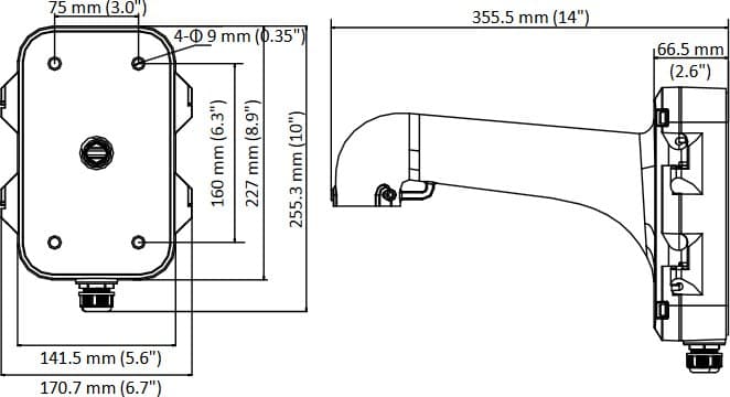 Hikvision DS-1604ZJ-P - Konzole na stěnu s boxem pro speed dome kamery