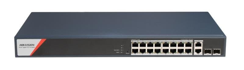 Hikvision DS-3E1520HP-SI-16P2T2F PoE Smart managed Switch, 16x PoE, 230W