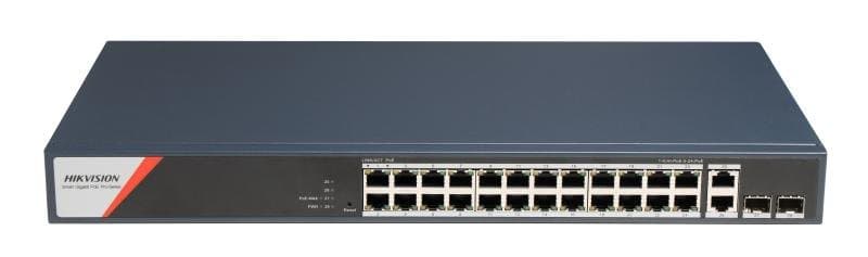Hikvision DS-3E1528HP-SI-24P2T2F PoE Smart managed Switch, 24x PoE, 370W