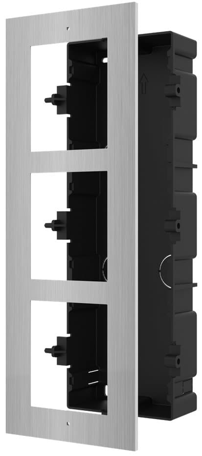 Hikvision DS-KD-ACF3/S - 3x rámeček pro zápustnou instalaci IP dveřního interkomu, nerez