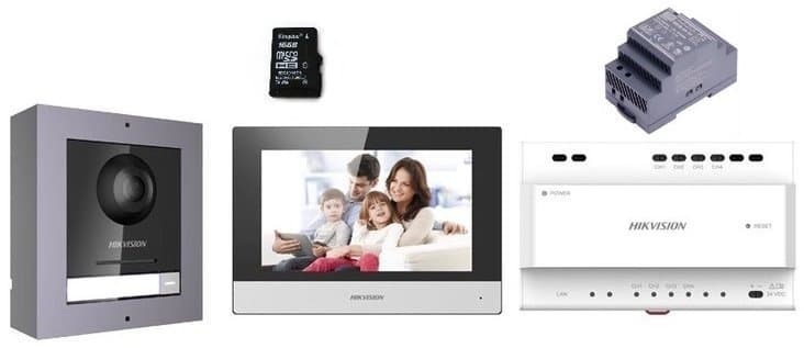 Hikvision DS-KIS702EY sada video interkomu s napaječem, 2-drát