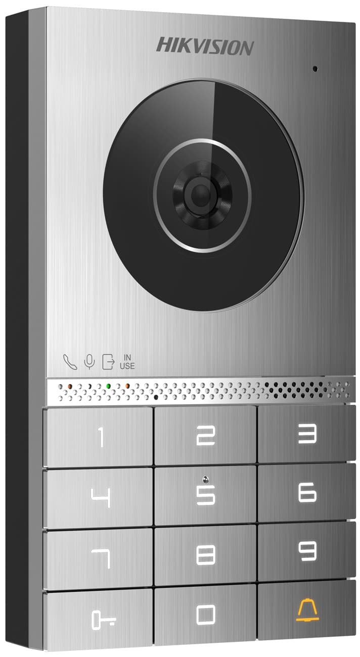 Hikvision DS-KV7023EY-IME2 - 2-žilový interkom, HD kamera, klávesnice, čtečka pro M1, povrchová montáž