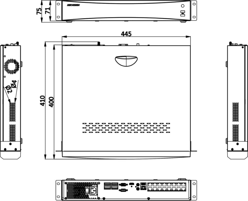 Hikvision NVR DS-7732NXI-K4/16P, 32 kanálů, 4x HDD, 16x PoE, AcuSense