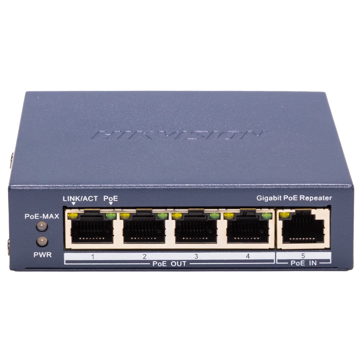 Hikvison DS-3E0505P-E/R gigabit PoE switch, 1x PoE-IN, 4x PoE-OUT