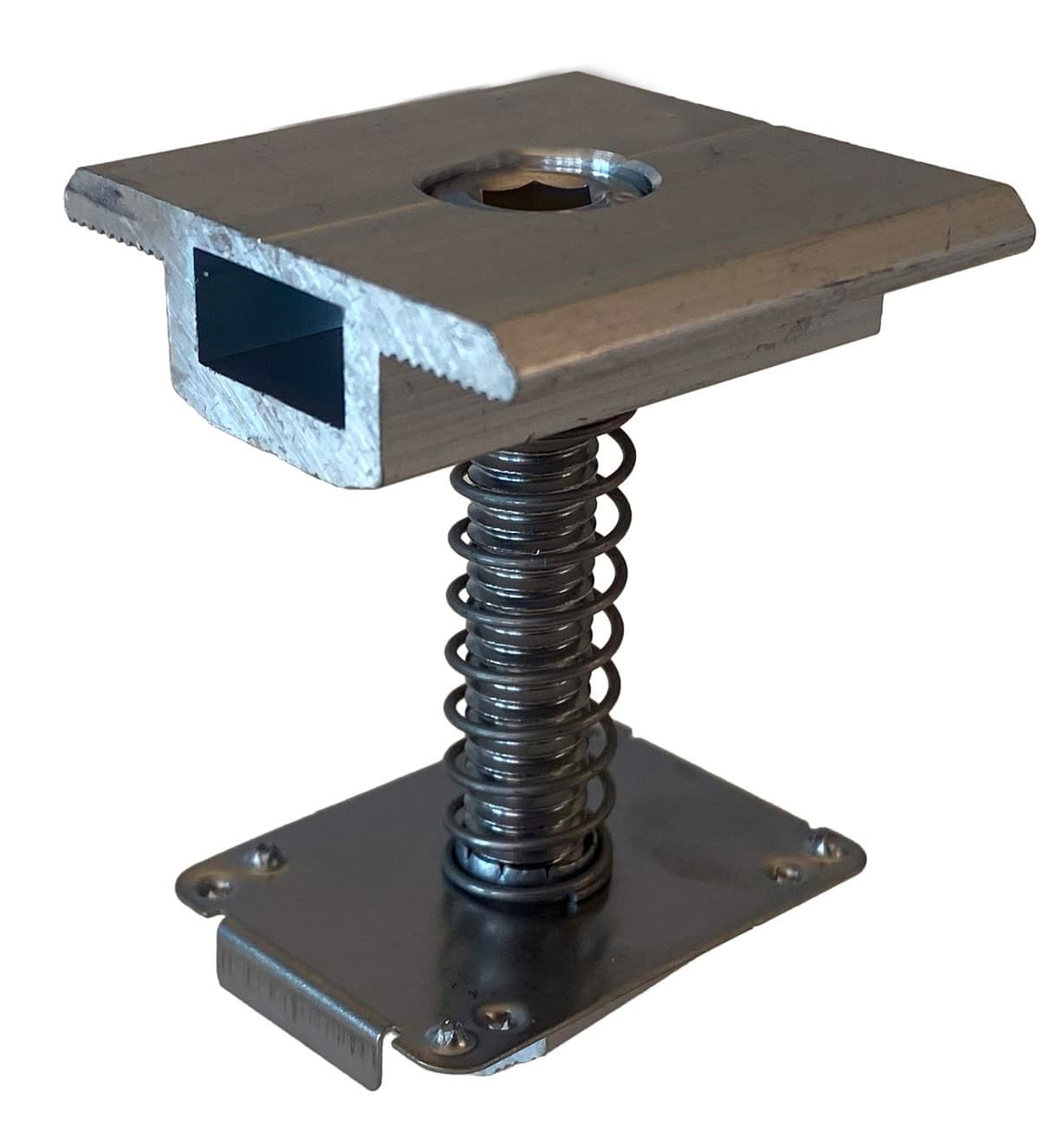 Hliníkový středový úchyt panelů včetně šroubu pro kolejnici ERK-R52-2350-B