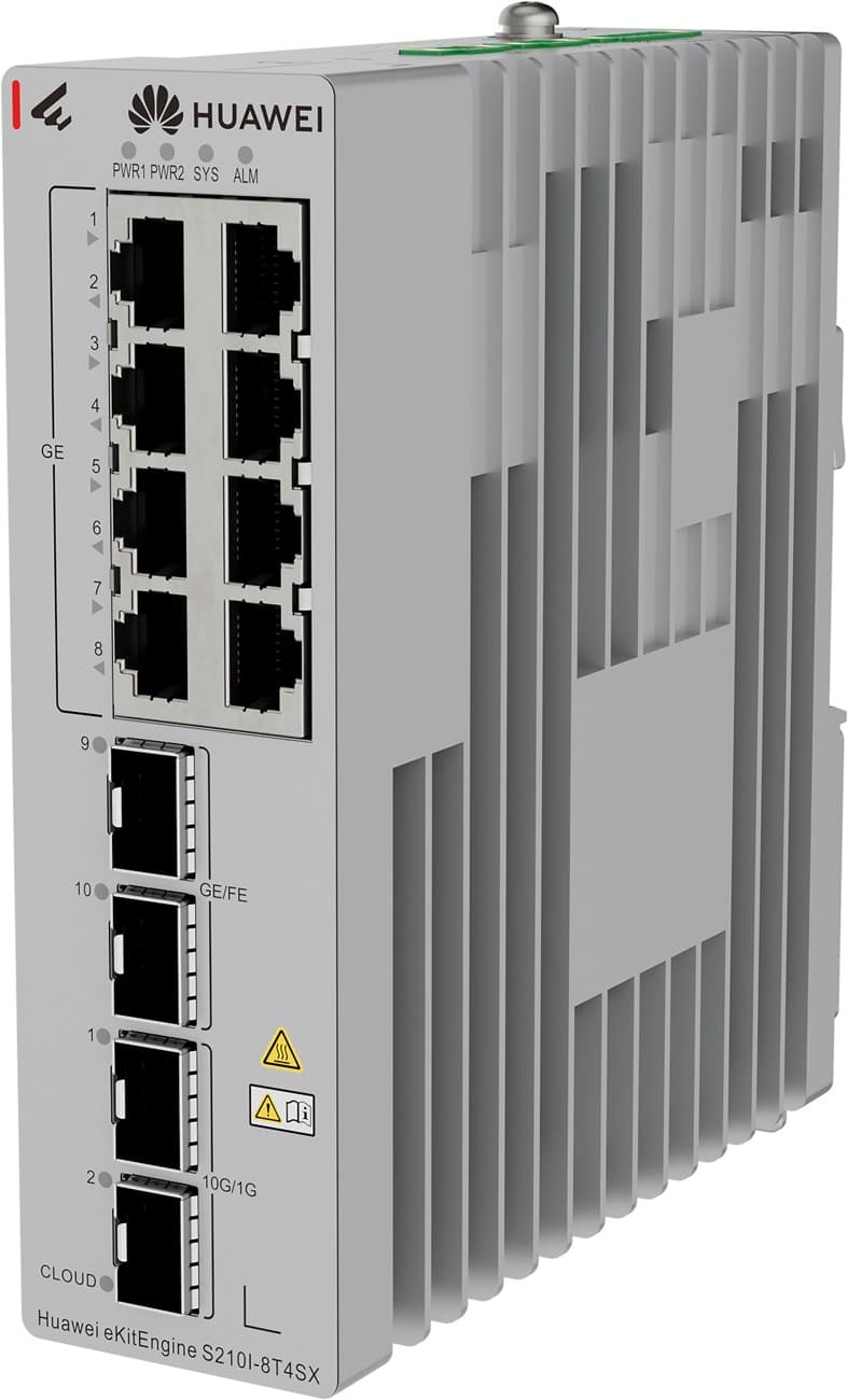 Huawei S210I-8T4SX Gigabitový smart průmyslový switch, 2x SFP, 2x SFP+, redundantní napájení