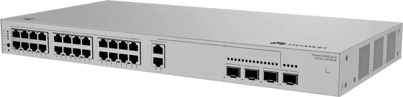 Huawei S310S-26PN4JX, Gigabitový PoE switch, 22x GPOE, 2x 2.5G POE, 2x 2.5G SFP, 2x SFP+