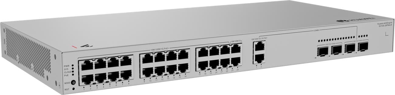 Huawei S310S-26PN4JX, Gigabitový PoE switch, 22x GPOE, 2x 2.5G POE, 2x 2.5G SFP, 2x SFP+