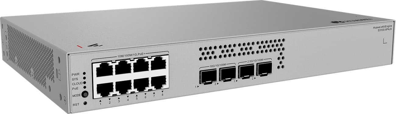 Huawei S310S-8P4JX Gigabitový PoE switch, 2x 2.5G SFP, 2x SFP+