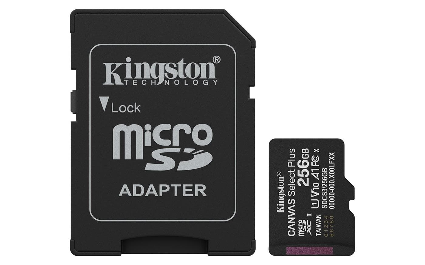 KINGSTON 256GB microSDHC CANVAS Select Plus Memory Card 150MB/s UHS-I + adaptér