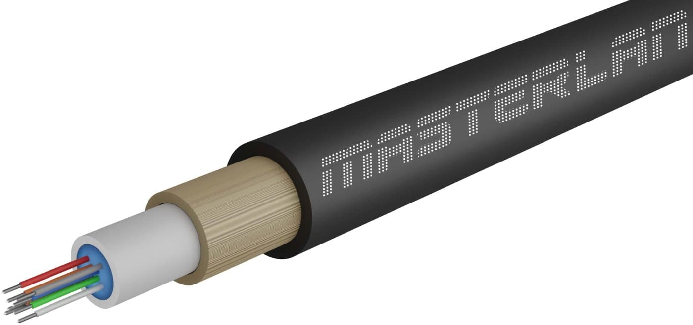 Masterlan Air1 optický kabel - 8vl 9/125, zafukovací, SM, HDPE, černá, G657A1, 1m