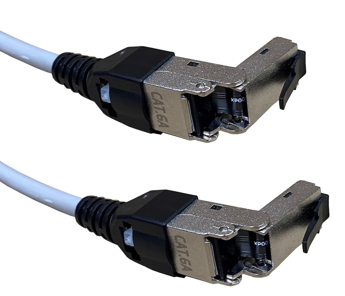 Masterlan comfort patch kabel SSTP, Cat 6A, 3m, šedý, otočný konektor RJ45 180°