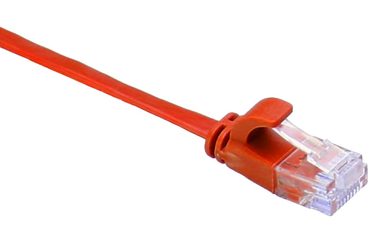 Masterlan comfort patch kabel UTP, flat, Cat6, 0,25m, červený