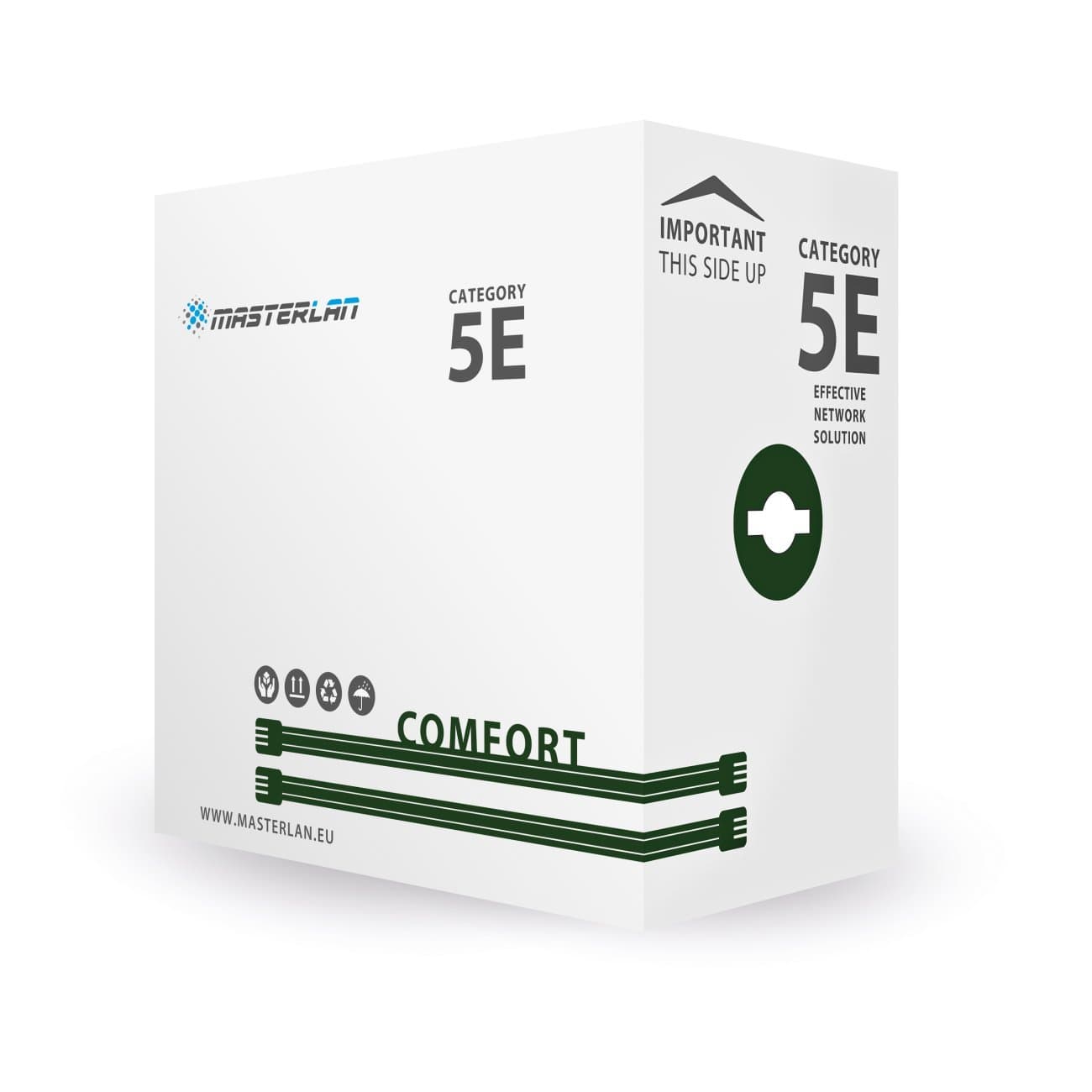 Masterlan Comfort UTP kabel drát Cat5e, PVC, 24AWG, max do 50m