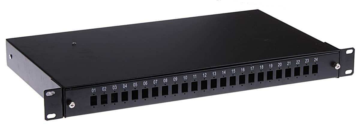 Masterlan optická vana 24x SC Simplex, patch panel vč. kazety, 1U, 19", černá