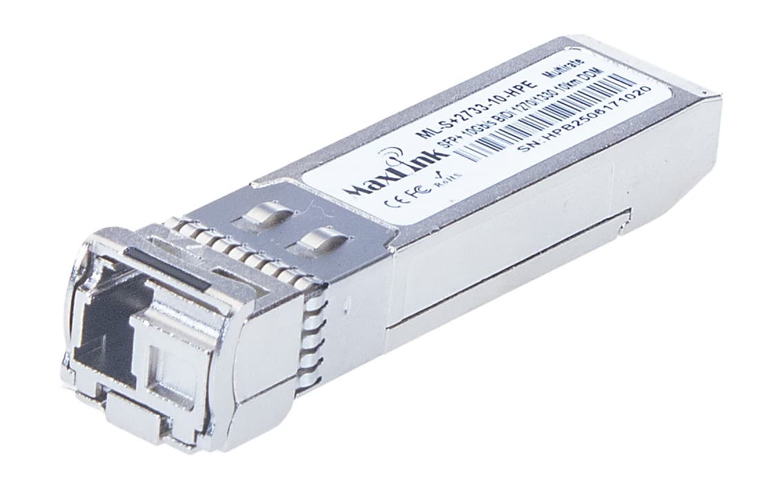 MaxLink 10G SFP+ optický HP modul, WDM(BiDi), SM, Tx 1270/Rx1330nm, 10km, 1x LC konektor, DDM, HPE kompatibilní