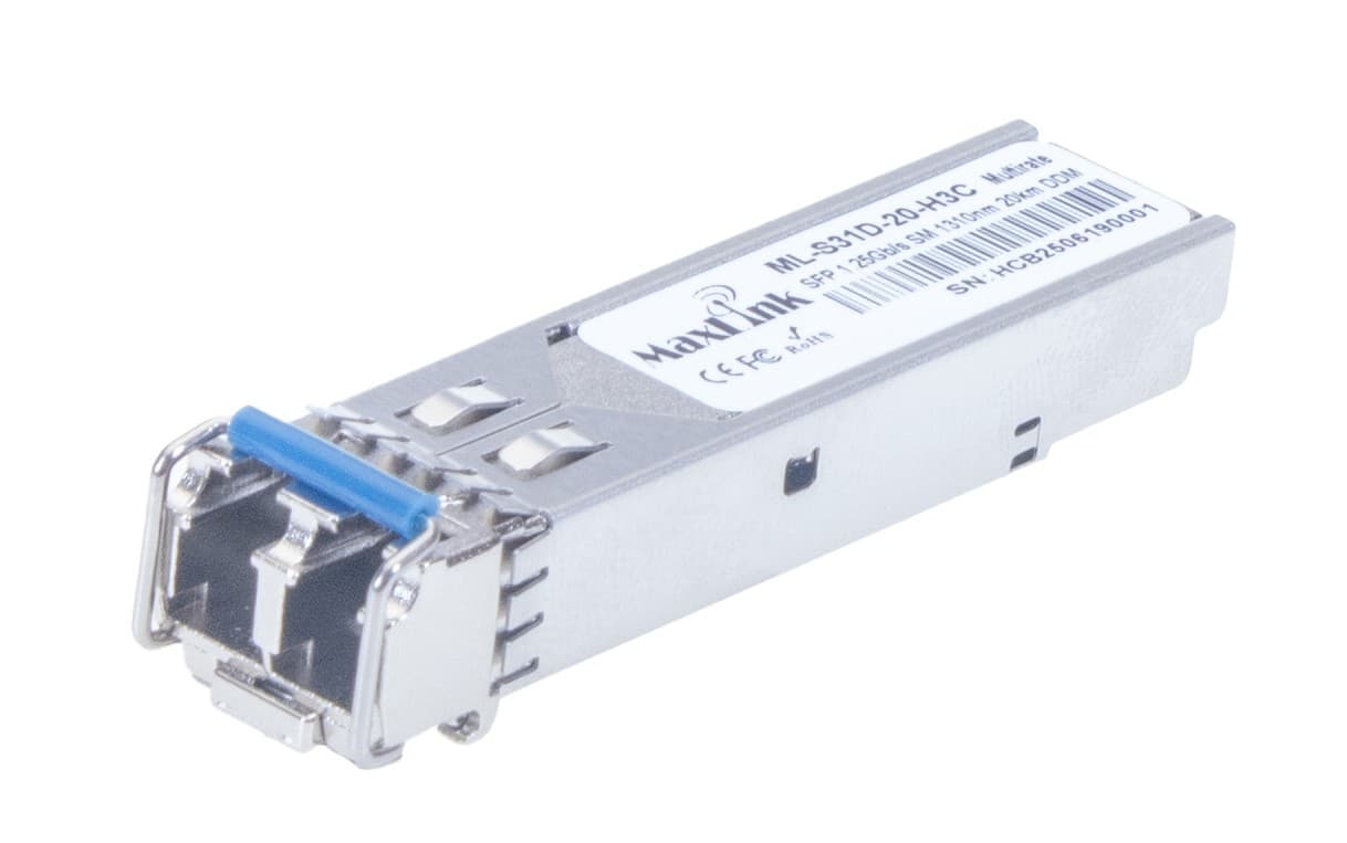 MaxLink 1.25G SFP optický HP modul, SM, 1310nm, 20km, 2x LC konektor, DDM, H3C kompatibilní