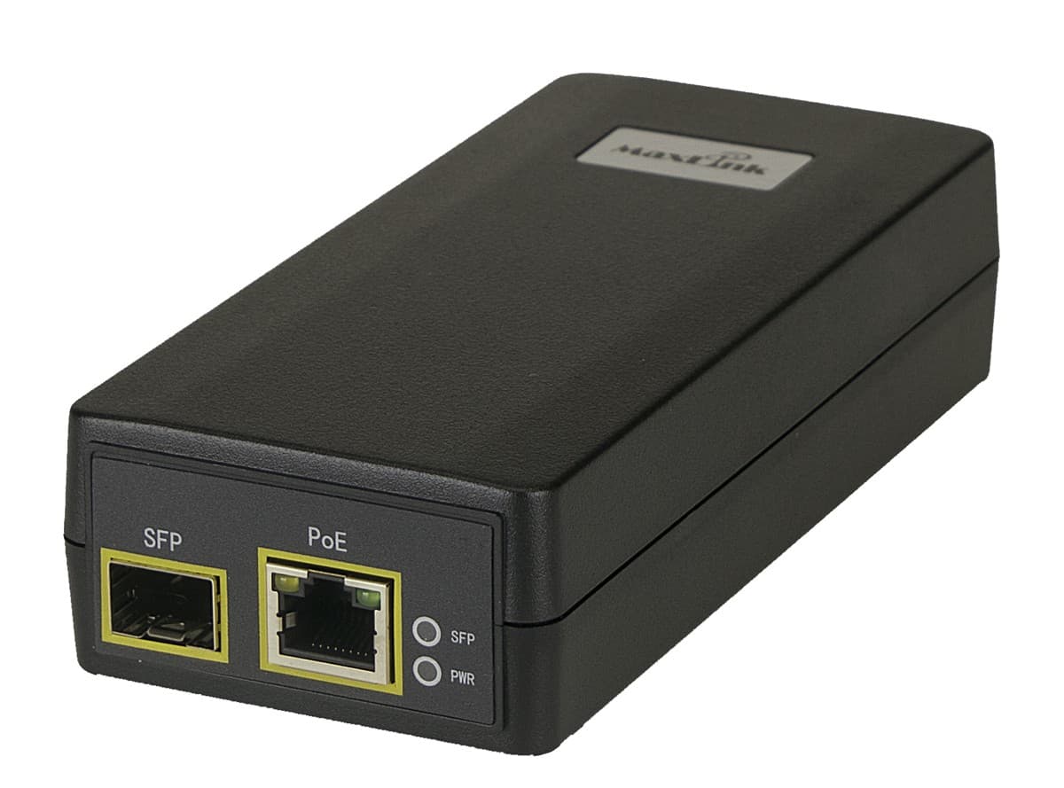 MaxLink PI30F PoE injektor - SFP, 802.3af/at, 55V, 550mA, 30W, 1Gbit