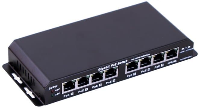 MaxLink POESG-8-7P, 8x GLAN, 7x PoE + napájecí adaptér 24V 2,5A