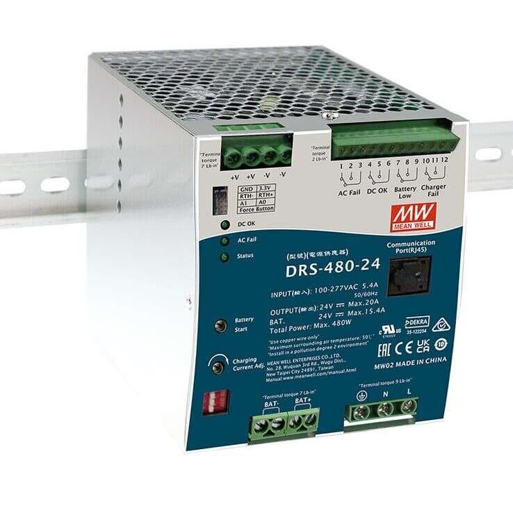 MEAN WELL DRS-480-24 Spínaný zdroj na DIN lištu, 480W, 24V