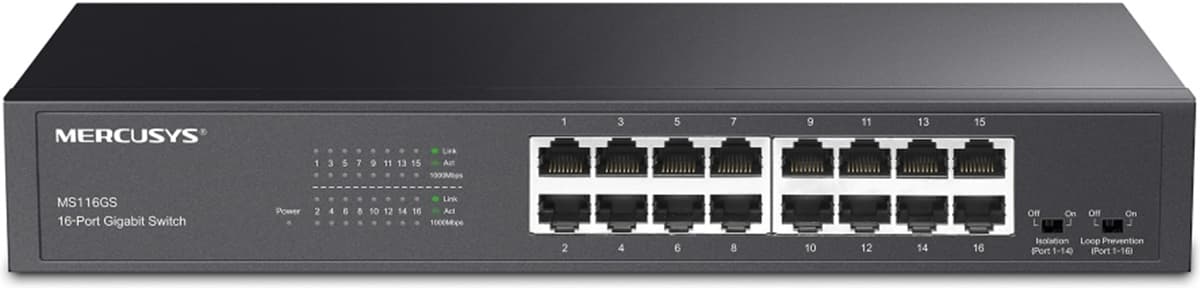 Mercusys MS116GS - 16-portový gigabitový desktop/rackmount switch