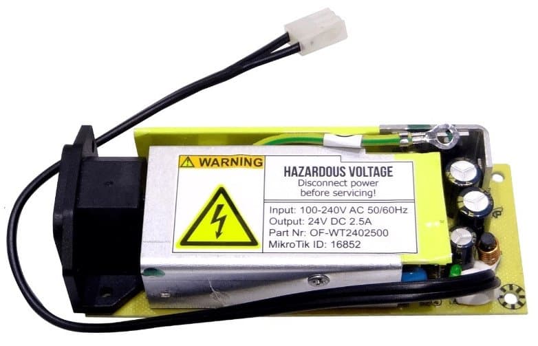 MikroTik 24V2APOW - 24V, 2.5A náhradní napájecí zdroj pro CCR1009-7G-1C-1S+ a CRS317-1G-16S+RM