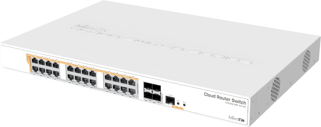 MikroTik Cloud Router Switch CRS328-24P-4S+RM, PoE switch, 500W