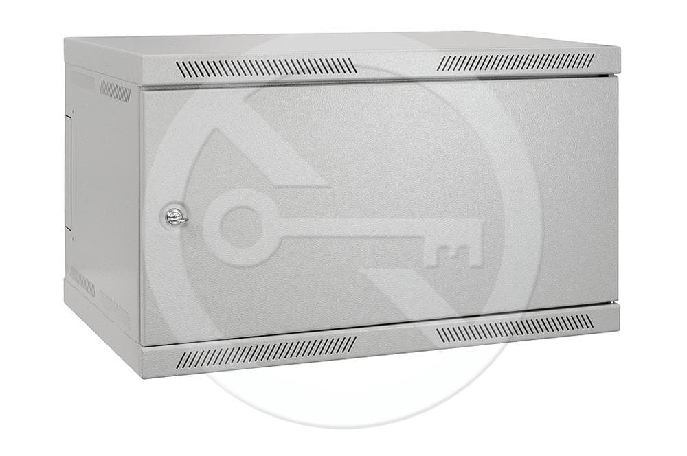 Solarix nástěnný rozvaděč nýtovaný SENSA 9U 400mm, dveře plech, šedý