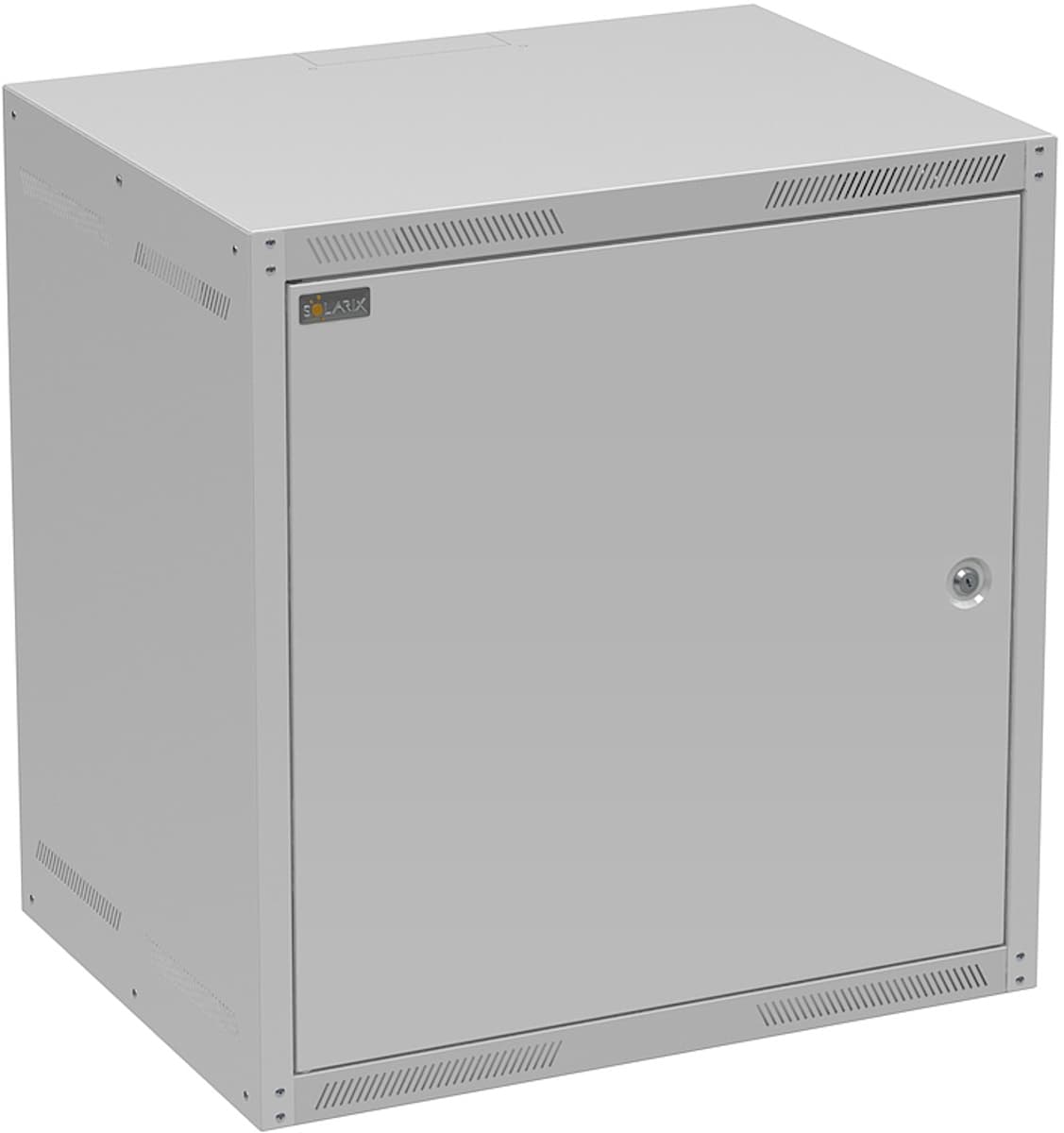 Solarix rozvaděč nástěnný GrandN 12U 450mm, dveře plech, RAL 7035