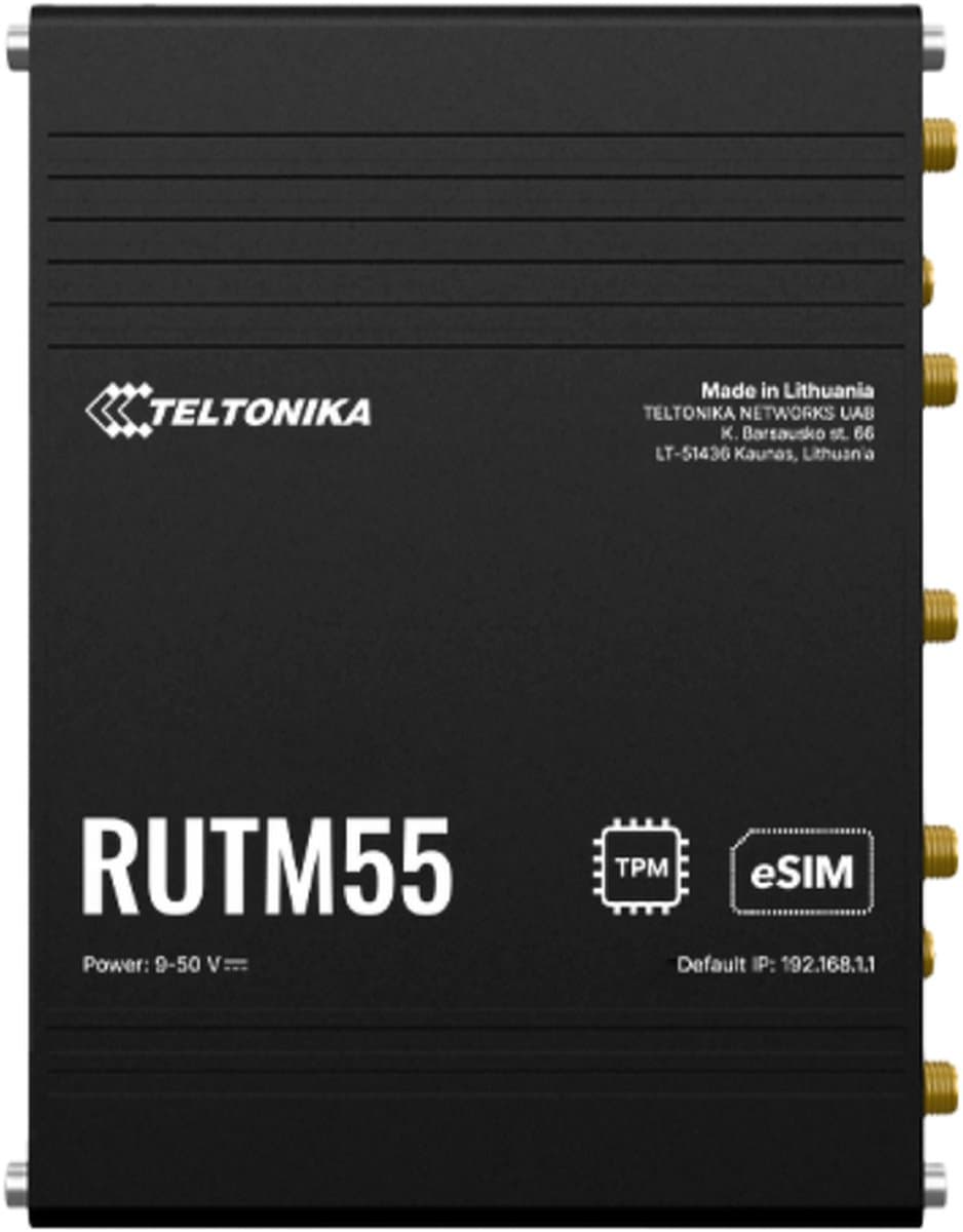 Teltonika RUTM55 Průmyslový 5G/Wi-Fi + Serial + I/O + eSIM Wi-Fi Router
