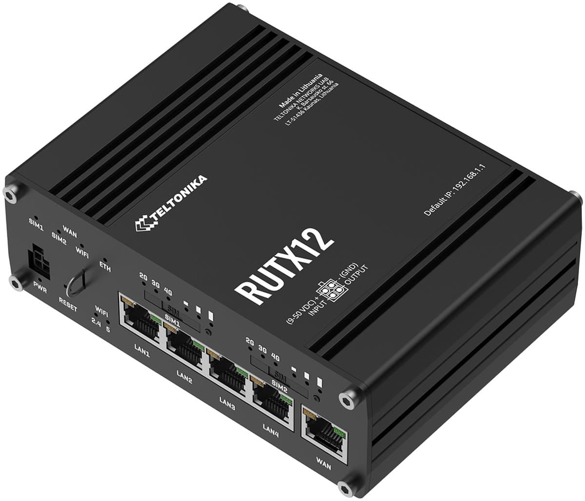 Teltonika RUTX12DUAL LTE CAT 6 Průmyslový Mobilní Router