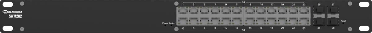 Teltonika SWM282 Průmyslový Switch s Managementem, 24x PoE GLAN, 4x SFP