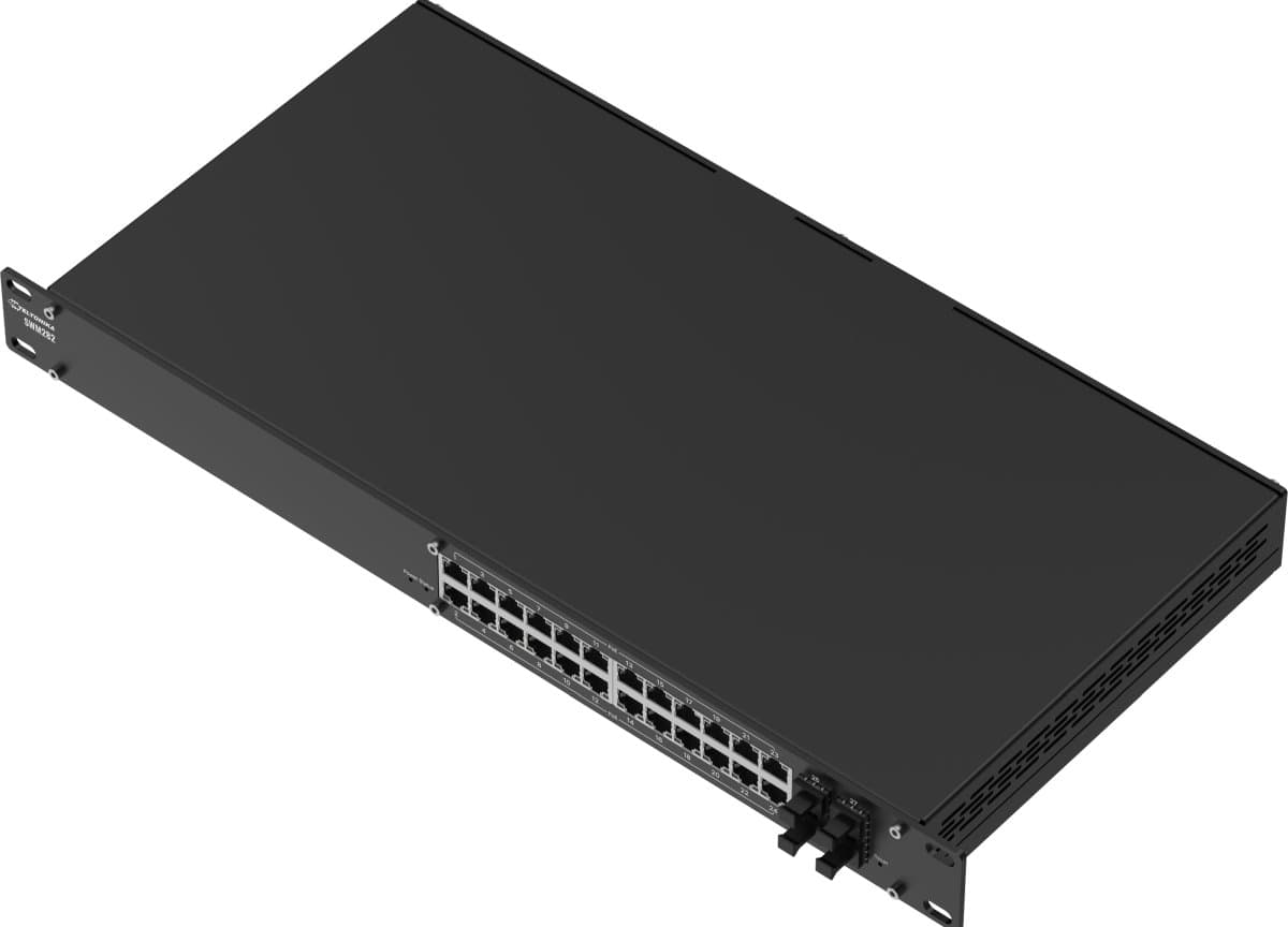 Teltonika SWM282 Průmyslový Switch s Managementem, 24x PoE GLAN, 4x SFP