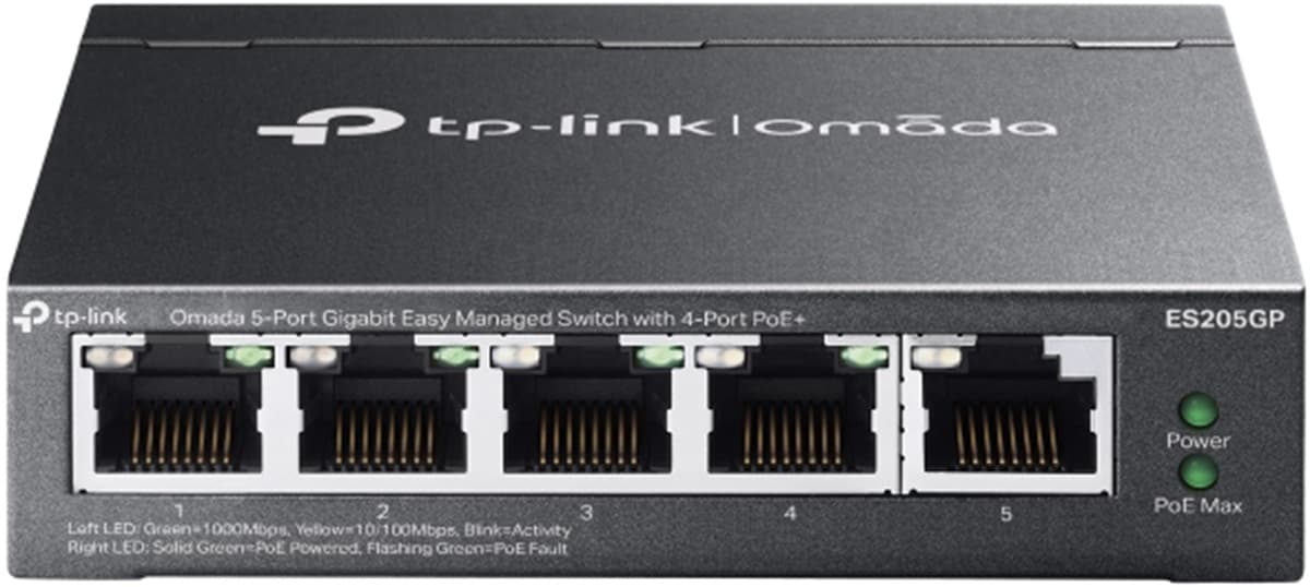 TP-Link ES205GP - Omada 5-portový Easy Managed Switch, 4x PoE+