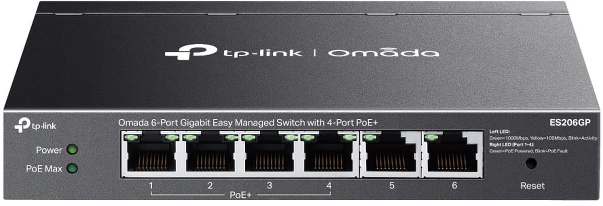 TP-Link ES206GP - Omada 6portový gigabitový Easy Managed switch se 4 porty PoE+