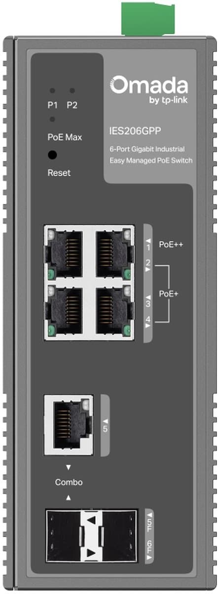 TP-Link IES206GPP Omada 6portový Gigabitový průmyslový easy PoE switch